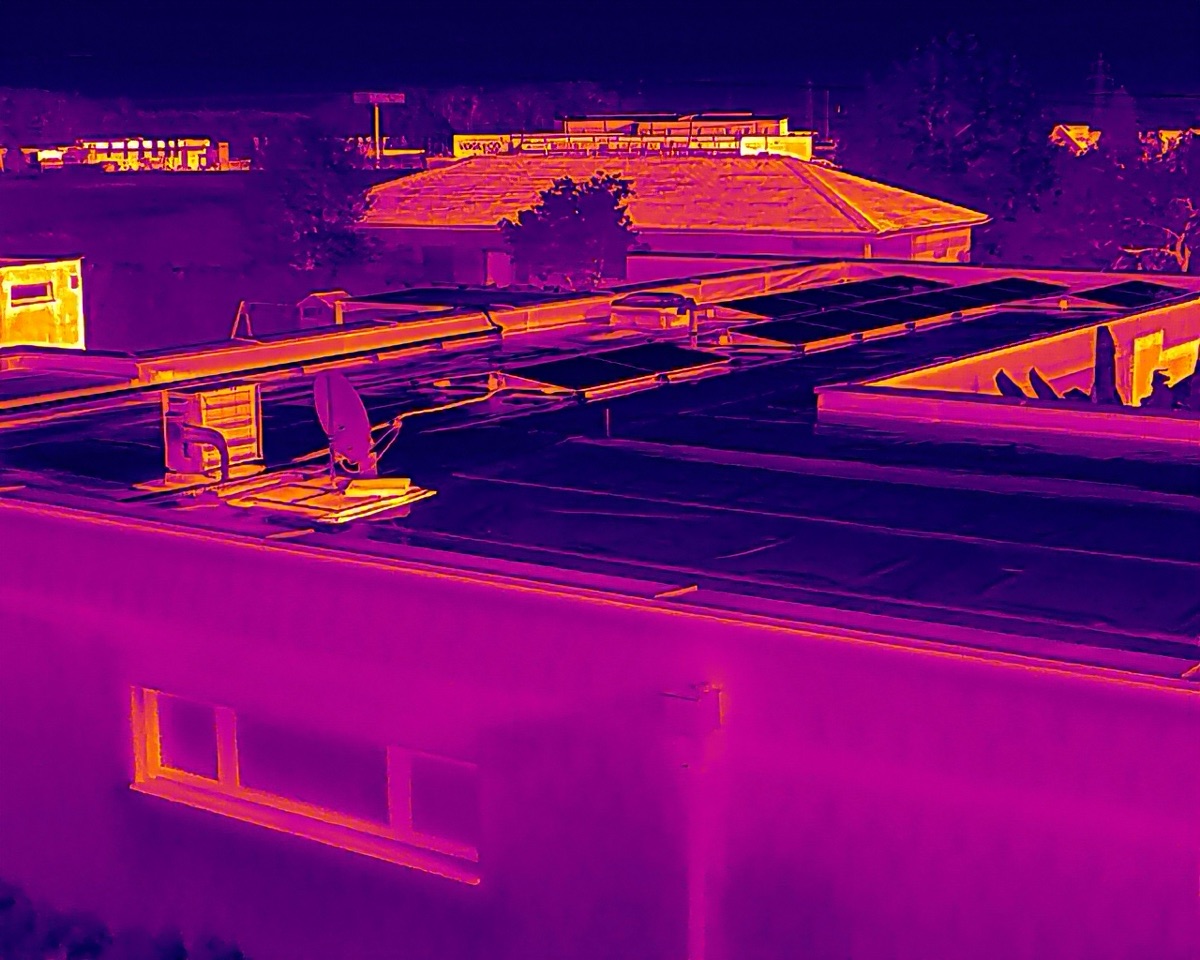 Industriethermografie Gebäude Nacht
